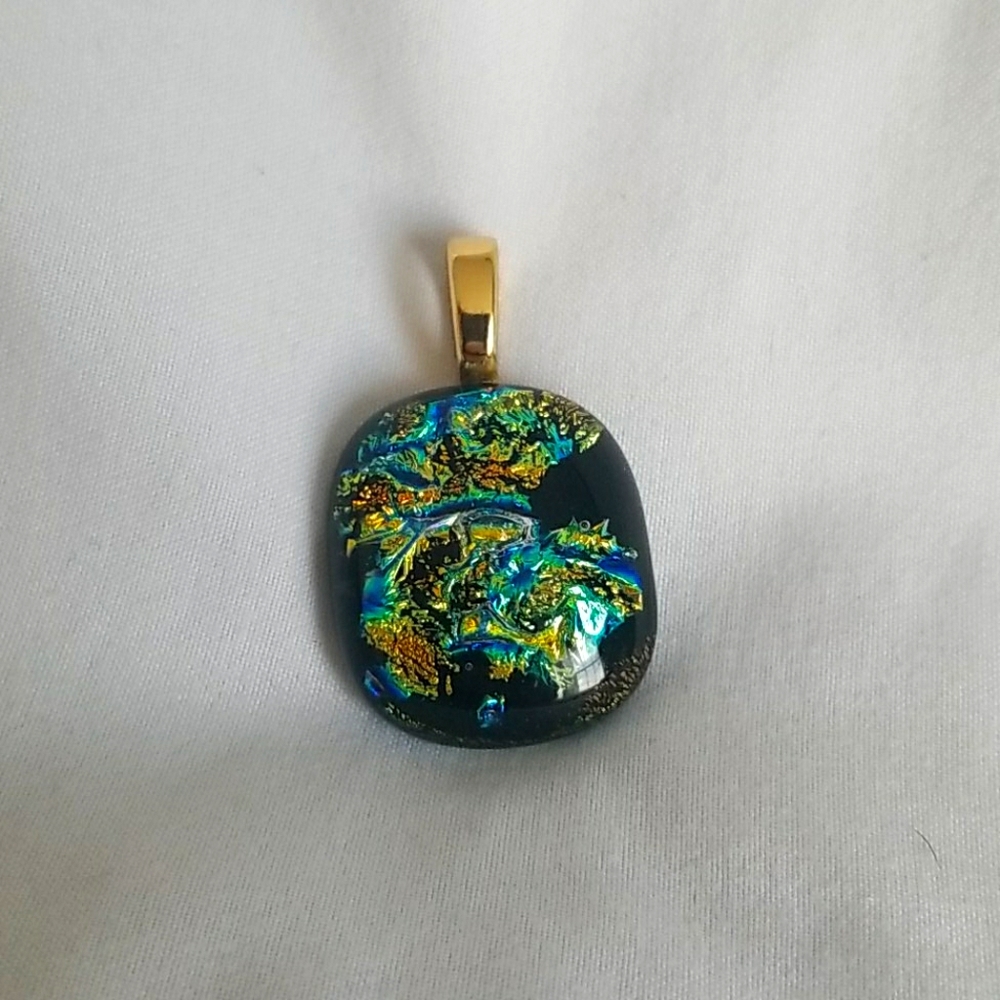 💙Glass square pendant